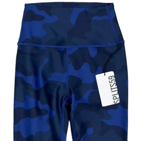 NWT Splits59 Ava High Waist Techflex 7/8 Leggings in Blue Camo Size XS - Picture 3 of 7
